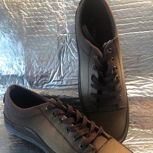 Franco Vanucci Mens SOFT SNEAKERS Sz 11 Two Tone Brown Tan Lace-up NEW